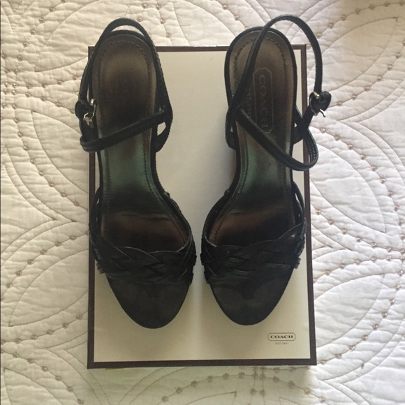 Coach black wedges. - Picture 2 of 3